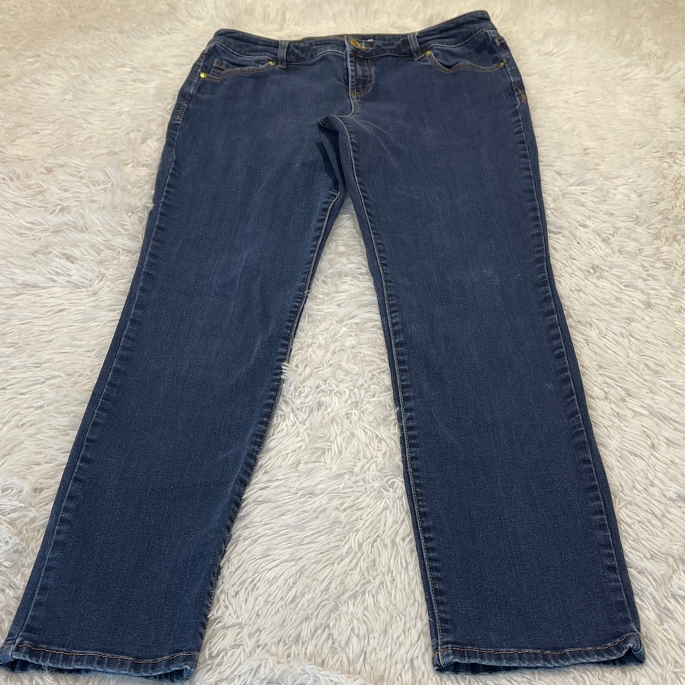 INC International Concepts Dark Blue Jeans SKINNY LEG CURVY FIT WOMENS SIZE 10